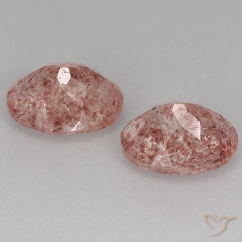3.60 ct natürliche Erdiges Rosa Erdbeerquarz-Edelsteine, Oval, Lichtdurchlässig