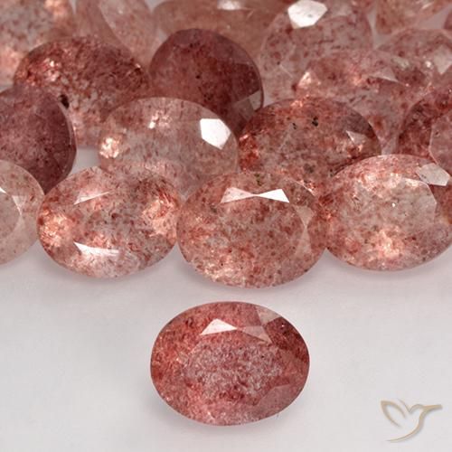 1.73ct Natürlicher Leuchtend rosa Erdbeerquarz, Oval, Lichtdurchlässig