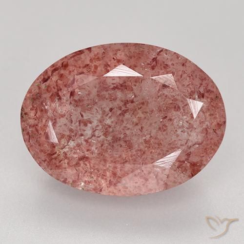 8.83ct Natürlicher rose-rosa Erdbeerquarz, Oval, Lichtdurchlässig