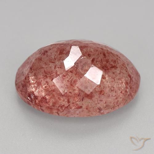 9,17 ctw natürlicher rose-rosa Erdbeerquarz, Oval, Lichtdurchlässig