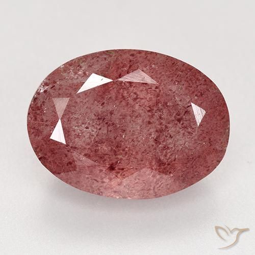 9.21ct Natürlicher Dunkelrosa Erdbeerquarz, Oval, Lichtdurchlässig