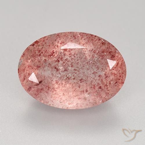 5.77ct Natürlicher hellrose-rosa Erdbeerquarz, Oval, Lichtdurchlässig