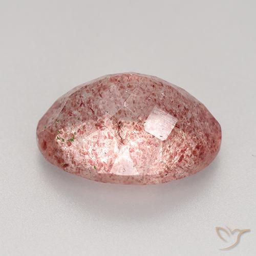 9,17 ctw natürlicher hellrose-rosa Erdbeerquarz, Oval, Lichtdurchlässig
