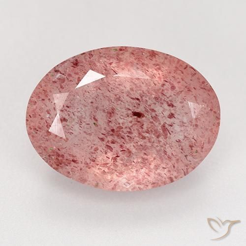 8.34ct Natürlicher Mittel-Hellrosa Erdbeerquarz, Oval, Lichtdurchlässig