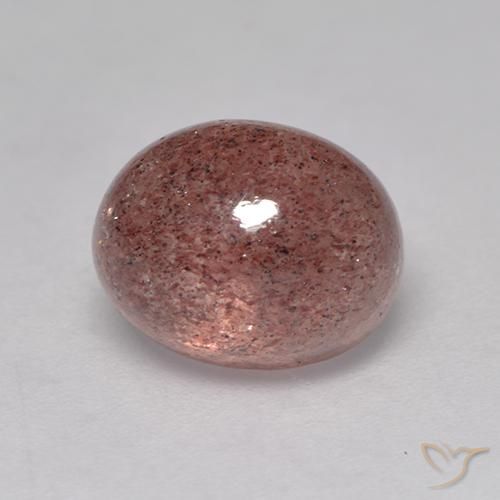 3.19ct Natürlicher rose-rosa Erdbeerquarz, Oval, Lichtdurchlässig