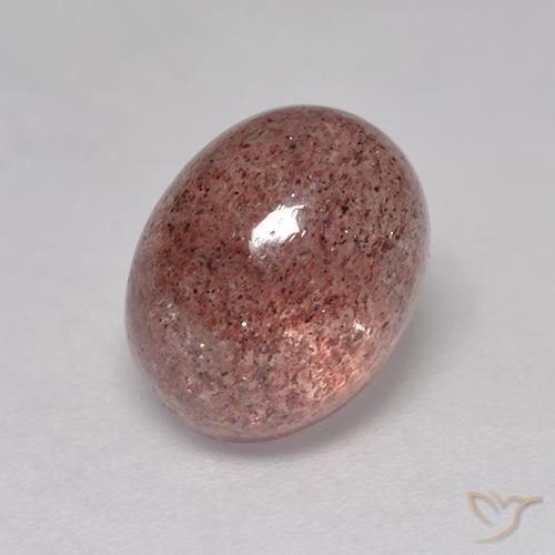 9,17 ctw natürlicher rose-rosa Erdbeerquarz, Oval, Lichtdurchlässig