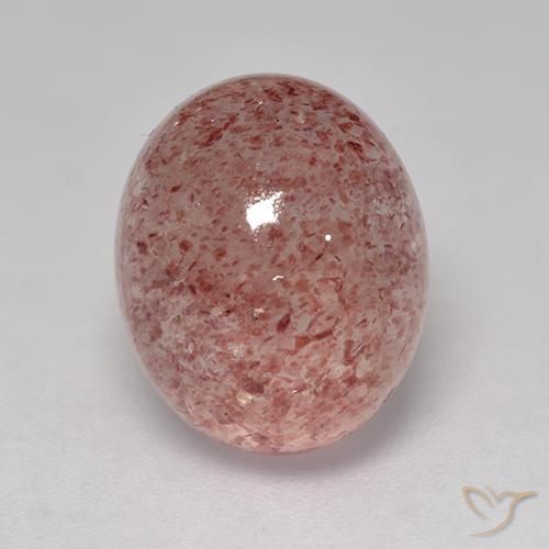 9,17 ctw natürlicher rose-rosa Erdbeerquarz, Oval, Lichtdurchlässig