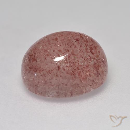9,17 ctw natürlicher rose-rosa Erdbeerquarz, Oval, Lichtdurchlässig