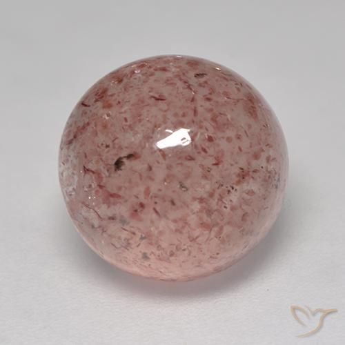 5.93ct Natürlicher hellrose-rosa Erdbeerquarz, Runden, Lichtdurchlässig