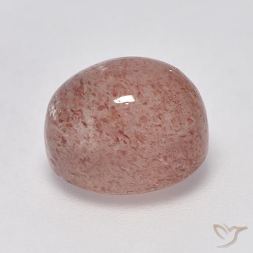 9,17 ctw natürlicher Grapefruit-Rosa Erdbeerquarz, Oval, Lichtdurchlässig