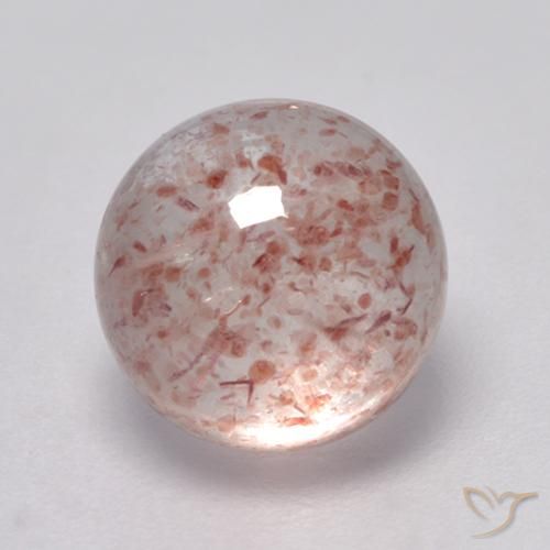 3.06ct Natürlicher Mittelrosa Erdbeerquarz, Runden, Transparent