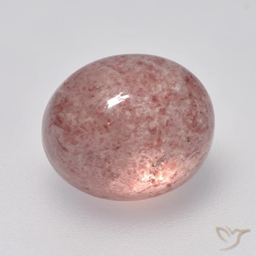 5.72ct Natürlicher Mittel-Hellrosa Erdbeerquarz, Oval, Lichtdurchlässig