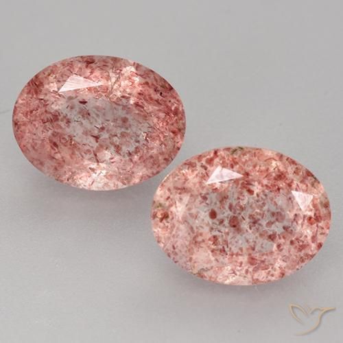 3.50ctw Natürlicher hellrose-rosa Erdbeerquarz, Oval, Lichtdurchlässig