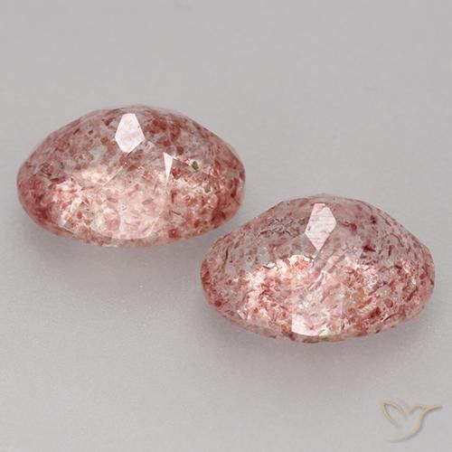 3.50 ct natürliche hellrose-rosa Erdbeerquarz-Edelsteine, Oval, Lichtdurchlässig