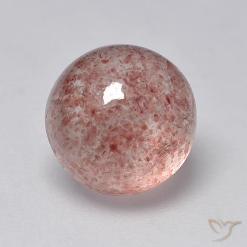 4.14ct Natürlicher Erdiges Rosa Erdbeerquarz, Runden, Lichtdurchlässig