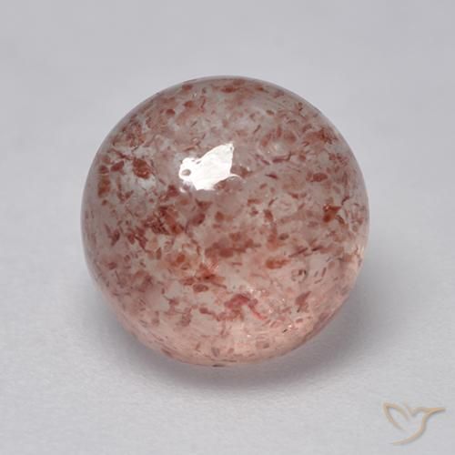 2.69ct Natürlicher Erdiges Rosa Erdbeerquarz, Runden, Lichtdurchlässig