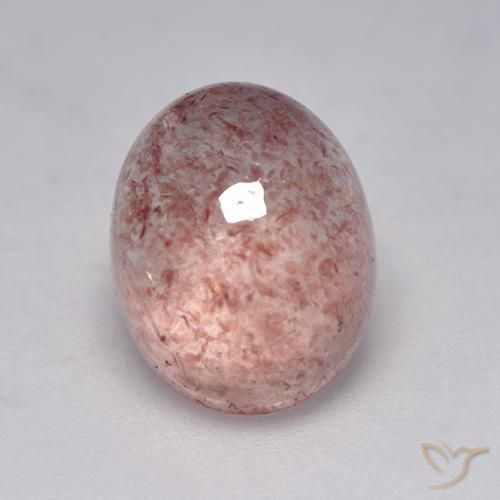 3.97ct Natürlicher Erdiges Rosa Erdbeerquarz, Oval, Lichtdurchlässig