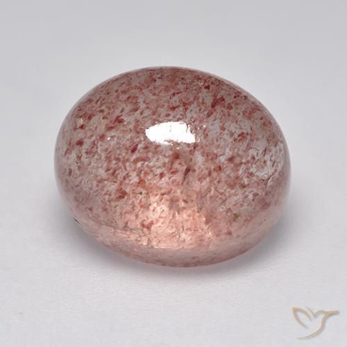 7.08ct Natürlicher Mittelrosa Erdbeerquarz, Oval, Lichtdurchlässig