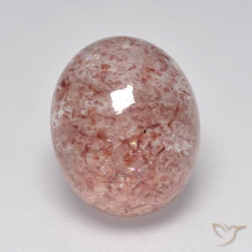 5.25ct Natürlicher hellrosa Erdbeerquarz, Oval, Lichtdurchlässig