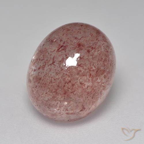7.57ct Natürlicher Erdiges Rosa Erdbeerquarz, Oval, Lichtdurchlässig