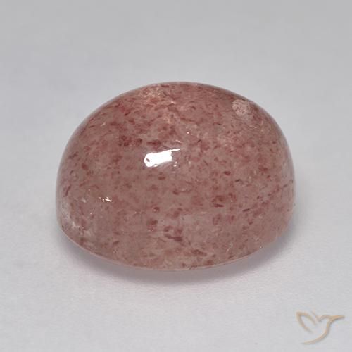 9,17 ctw natürlicher Erdiges Rosa Erdbeerquarz, Oval, Lichtdurchlässig