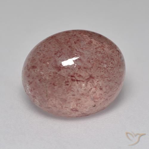 9,17 ctw natürlicher Erdiges Rosa Erdbeerquarz, Oval, Lichtdurchlässig