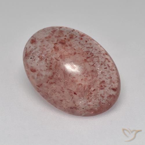 9,17 ctw natürlicher rose-rosa Erdbeerquarz, Oval, Lichtdurchlässig