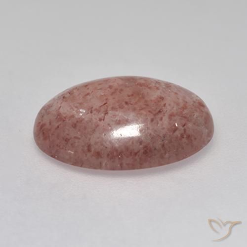 9,17 ctw natürlicher rose-rosa Erdbeerquarz, Oval, Lichtdurchlässig