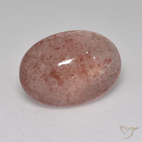 5.05ct Natürlicher Mittel-Dunkelrosa Erdbeerquarz, Oval, Lichtdurchlässig