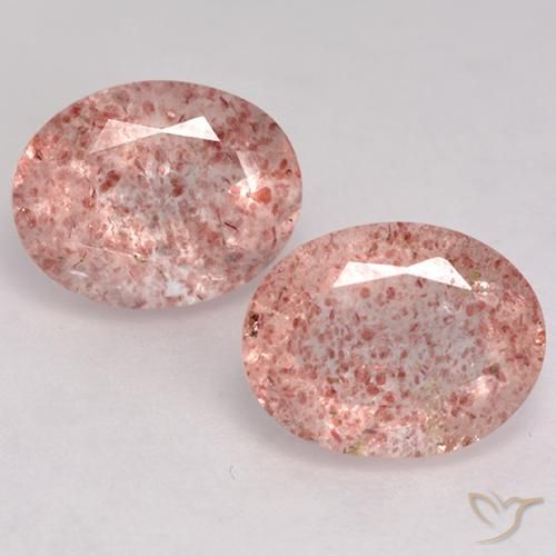 3.50 ct natürliche Mittelrosa Erdbeerquarz-Edelsteine, Oval, Transparent