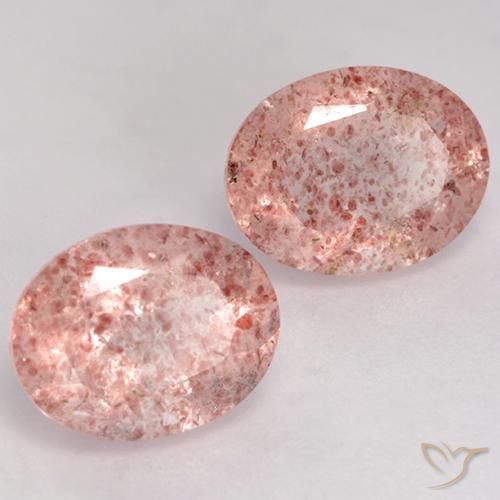 3.50 ct natürliche Mittelrosa Erdbeerquarz-Edelsteine, Oval, Transparent