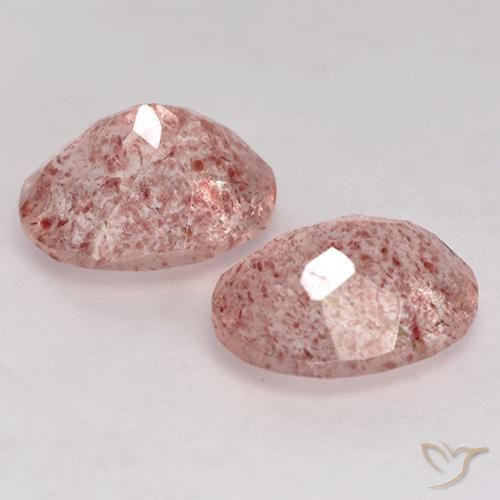 3.50 ct natürliche Mittelrosa Erdbeerquarz-Edelsteine, Oval, Transparent