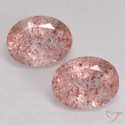 3.10ctw Natürlicher Erdiges Rosa Erdbeerquarz, Oval, Transparent