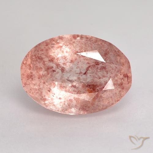 4.27ct Natürlicher Mittel-Hellrosa Erdbeerquarz, Oval, Lichtdurchlässig