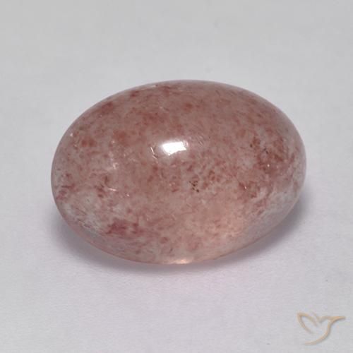 4.54ct Natürlicher Erdiges Rosa Erdbeerquarz, Oval, Lichtdurchlässig