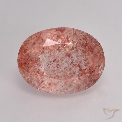 1.94ct Natürlicher rose-rosa Erdbeerquarz, Oval, Lichtdurchlässig