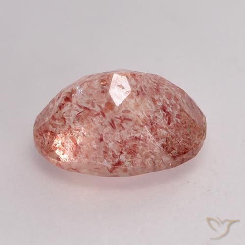 9,17 ctw natürlicher rose-rosa Erdbeerquarz, Oval, Lichtdurchlässig
