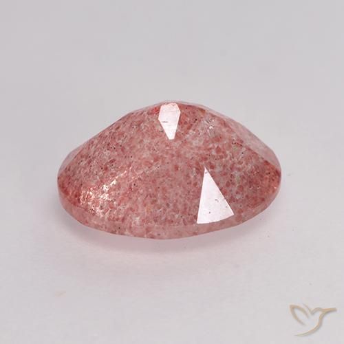 9,17 ctw natürlicher rose-rosa Erdbeerquarz, Oval, Lichtdurchlässig