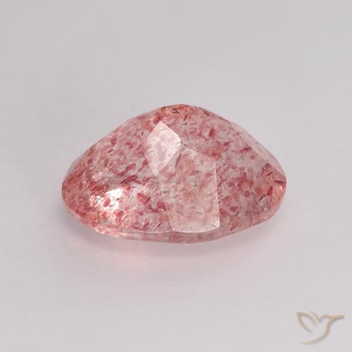 9,17 ctw natürlicher Helles Hot Pink Erdbeerquarz, Oval, Lichtdurchlässig