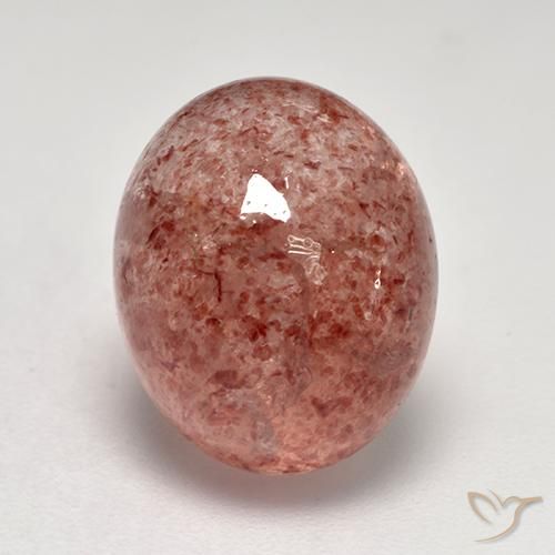 7.86ct Natürlicher Helles Ziegelrot Erdbeerquarz, Oval, Lichtdurchlässig