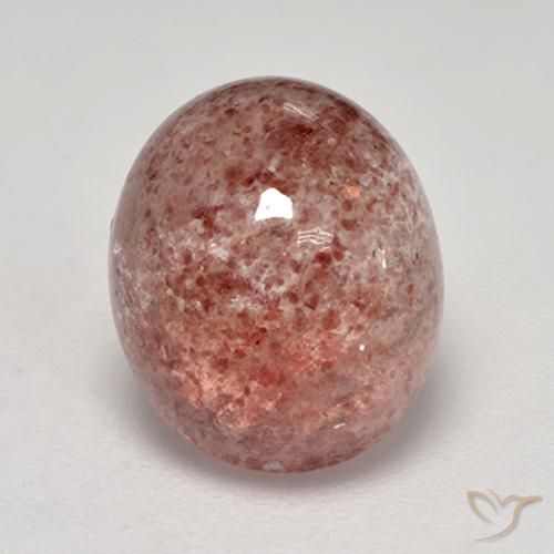 5.89ct Natürlicher rötlich-rosa Erdbeerquarz, Oval, Lichtdurchlässig