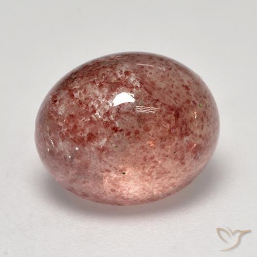 9,17 ctw natürlicher rötlich-rosa Erdbeerquarz, Oval, Lichtdurchlässig