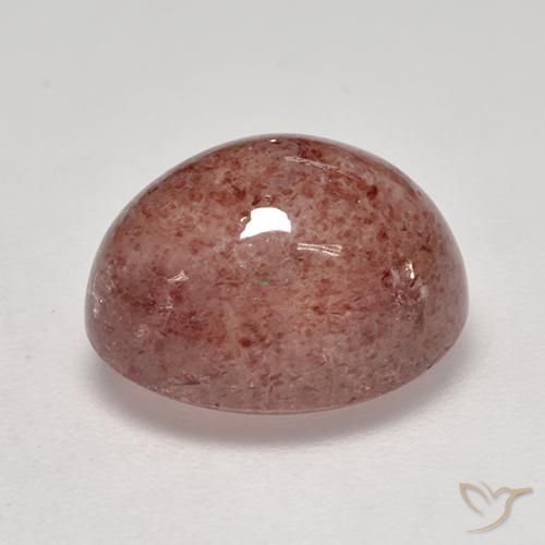 9,17 ctw natürlicher rötlich-rosa Erdbeerquarz, Oval, Lichtdurchlässig