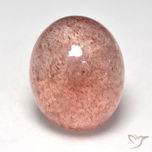 10.85ct Natürlicher hellrose-rosa Erdbeerquarz, Oval, Lichtdurchlässig
