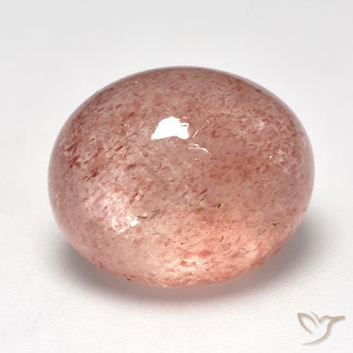 9,17 ctw natürlicher hellrose-rosa Erdbeerquarz, Oval, Lichtdurchlässig