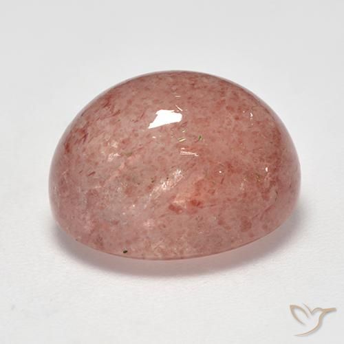 9,17 ctw natürlicher hellrose-rosa Erdbeerquarz, Oval, Lichtdurchlässig
