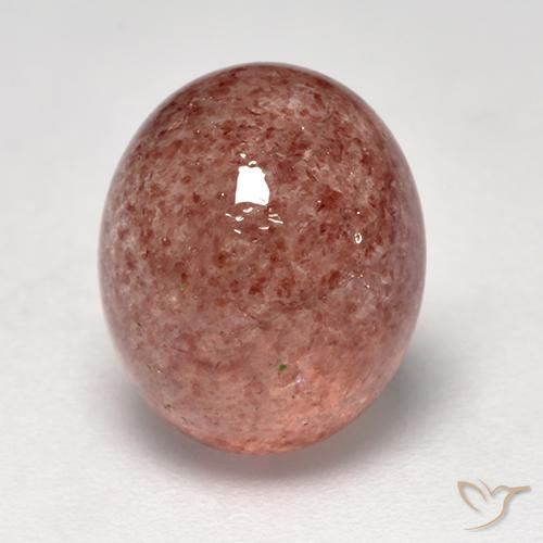 4.95ct Natürlicher Himbeerrosa Erdbeerquarz, Oval, Lichtdurchlässig