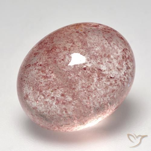 12.58ct Natürlicher hellrosa Erdbeerquarz, Oval, Transparent