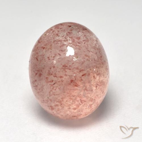 5.76ct Natürlicher Erdiges Rosa Erdbeerquarz, Oval, Lichtdurchlässig