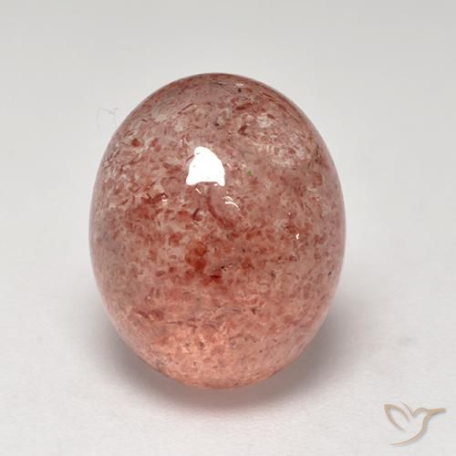 6.70ct Natürlicher Indisches Rot Erdbeerquarz, Oval, Lichtdurchlässig